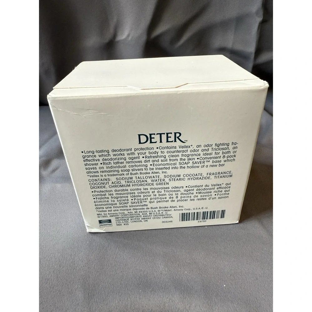 New Vtg 1993 Discontinued AMWAY DETER 8 ‎ 3.5 oz Bars Deodorant Soap Made in USA